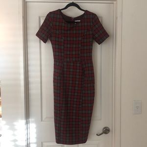 Unique Vintage - Plaid Body-con dress - Size M 6-8